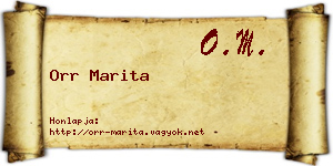 Orr Marita névjegykártya